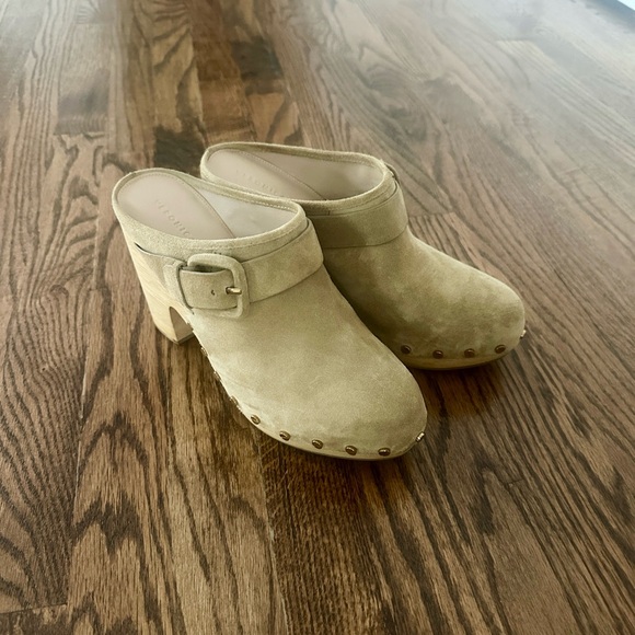 Veronica Beard Dacey Studded Suede Clog in sand suede - Picture 3 of 4